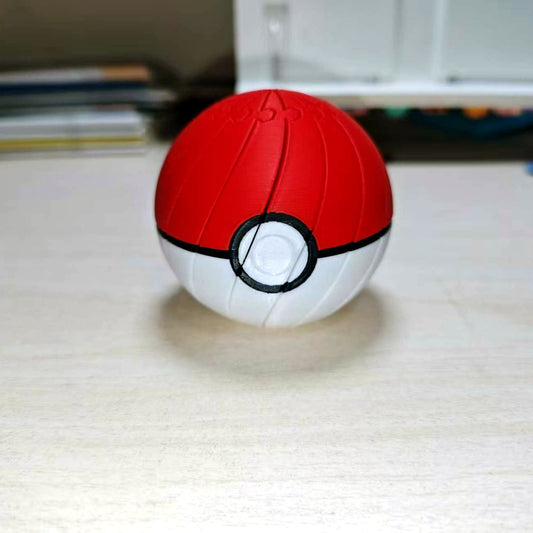 Poke Ball fidget toy front view with white button