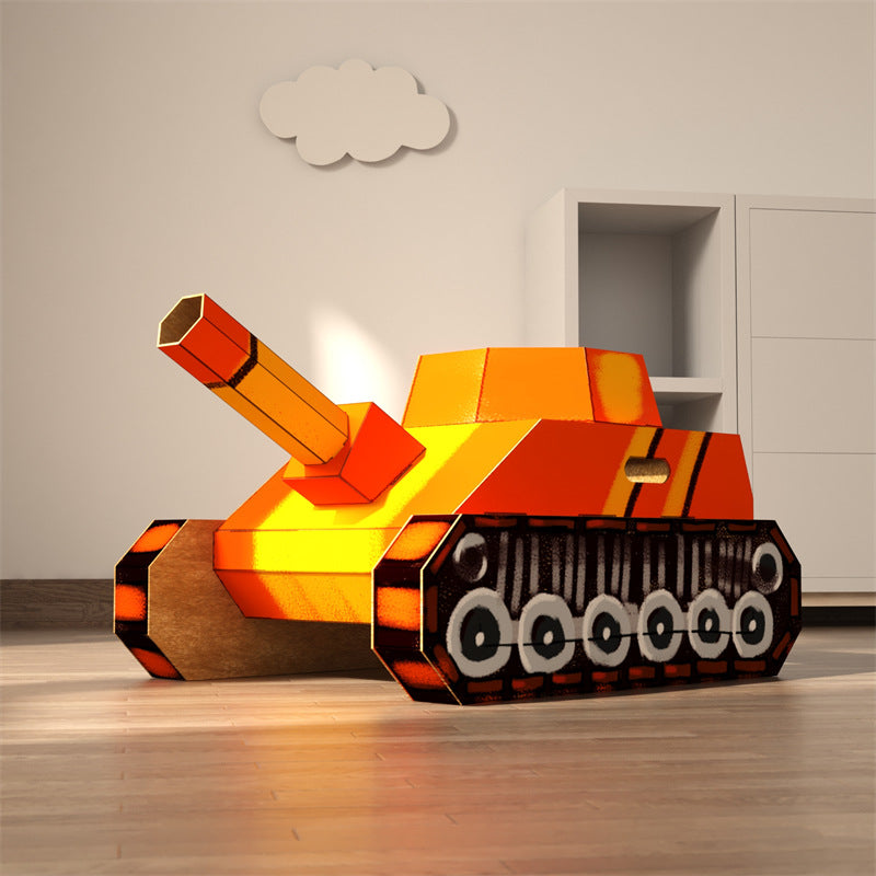 Carton Dinosaur Children's Handmade DIY Carton Car Kindergarten Children Wearable Deformation Toy Airplane Model