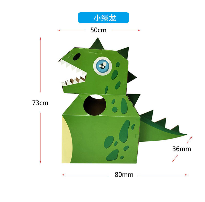 Carton Dinosaur Children's Handmade DIY Carton Car Kindergarten Children Wearable Deformation Toy Airplane Model