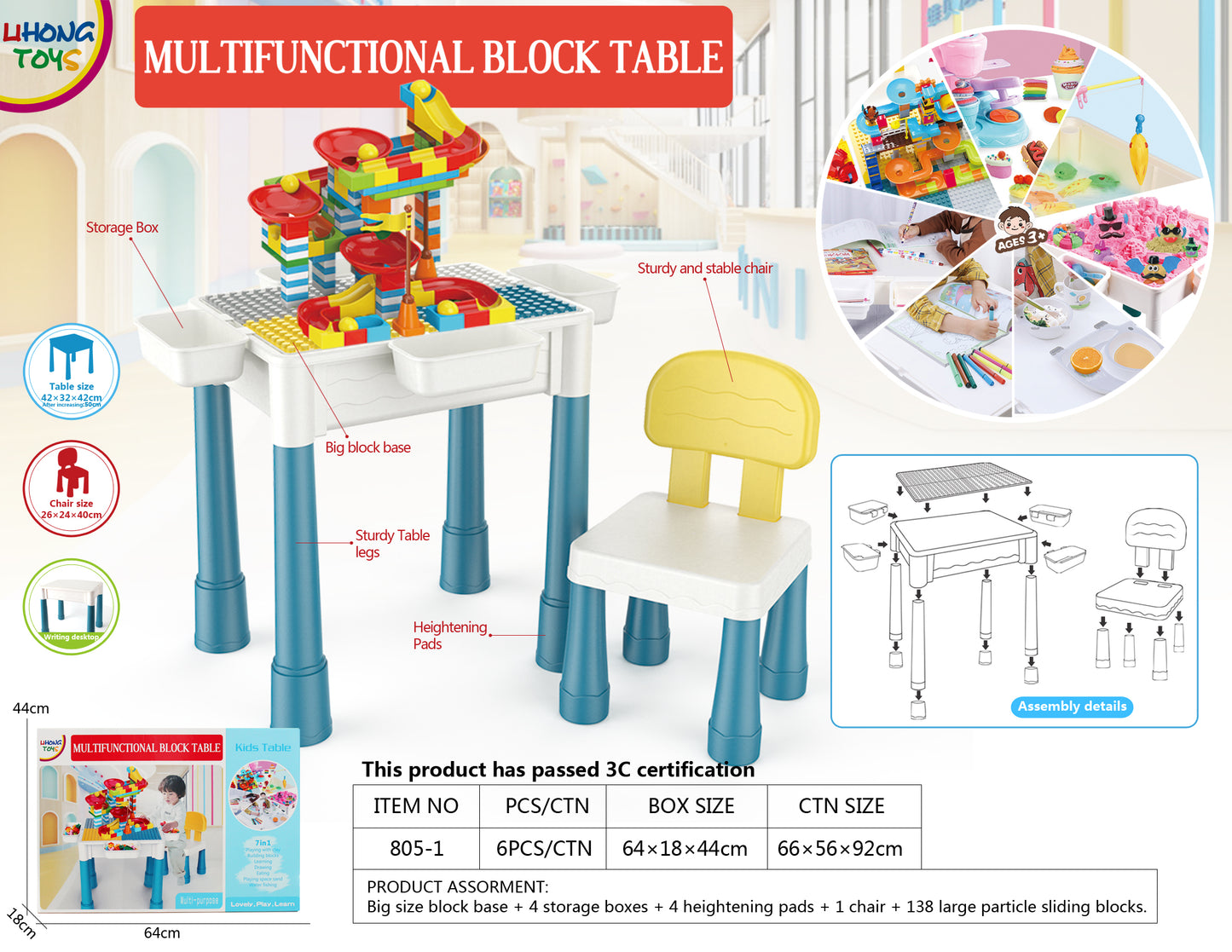 Multifunctional Block Table