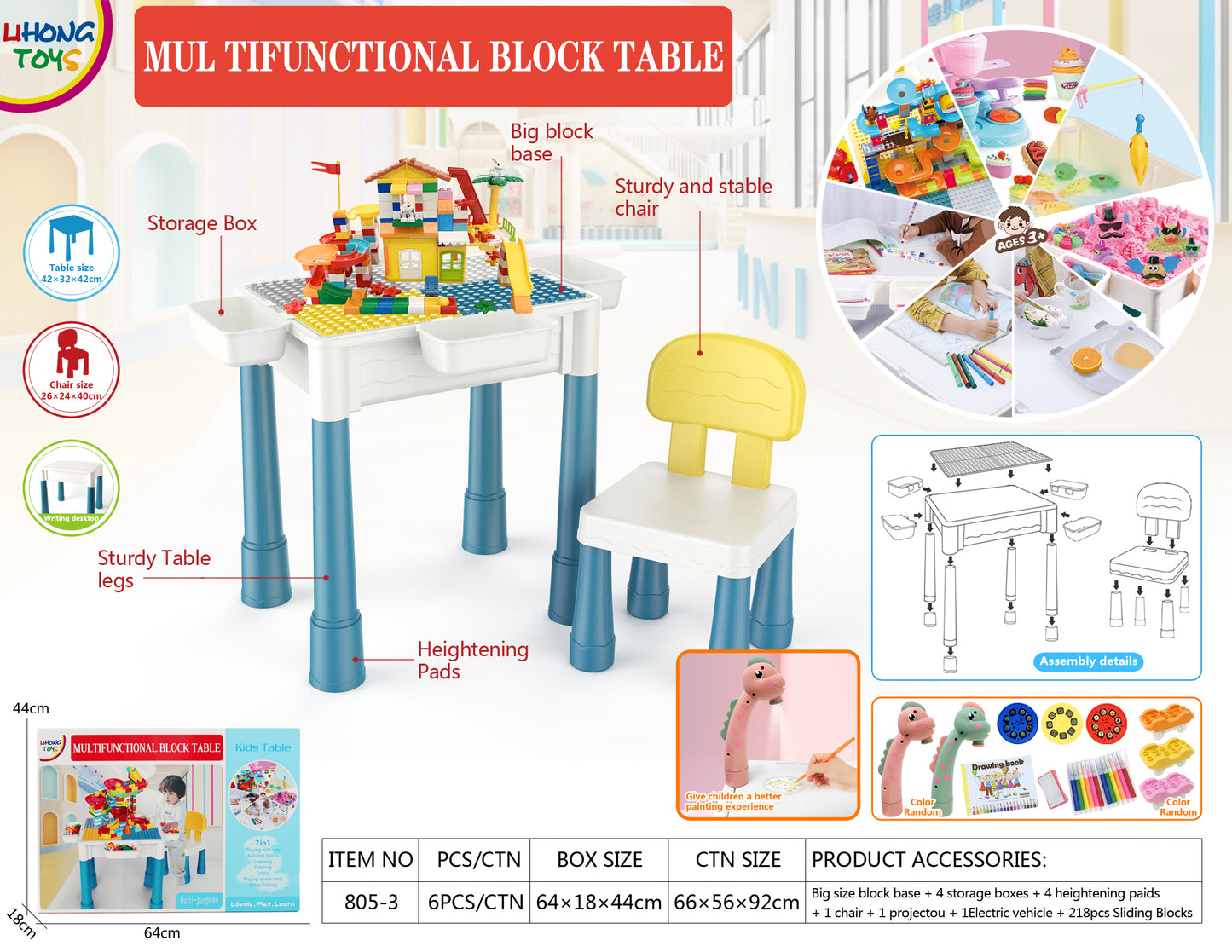 Multifunctional Block Table