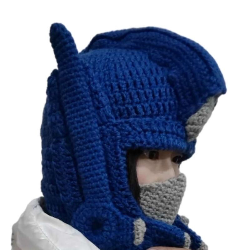 Crocheted Robot Leader Helmet