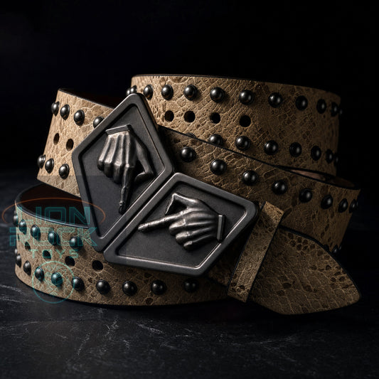 Gyro Zeppeli White & Green Leather Belt | Steel Ball Run Cosplay