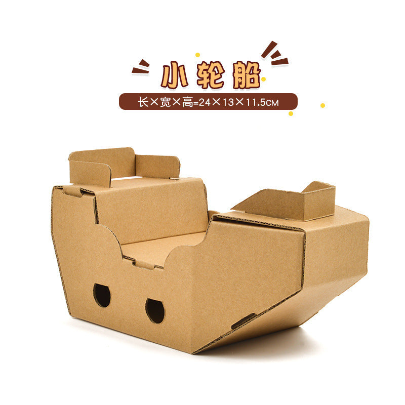 Cardboard Toy Children's Handicraft Creative Cardboard Box Small Car Tank Making Materials Kindergarten Homework Private Domain Group Buying