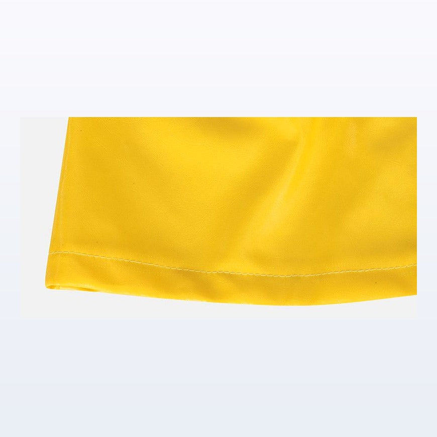 Zoey costume detail — yellow skirt close-up