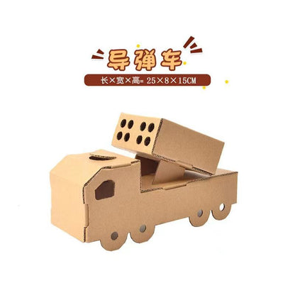 Cardboard Toy Children's Handicraft Creative Cardboard Box Small Car Tank Making Materials Kindergarten Homework Private Domain Group Buying