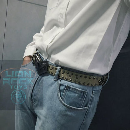 Gyro Zeppeli White & Green Leather Belt | Steel Ball Run Cosplay