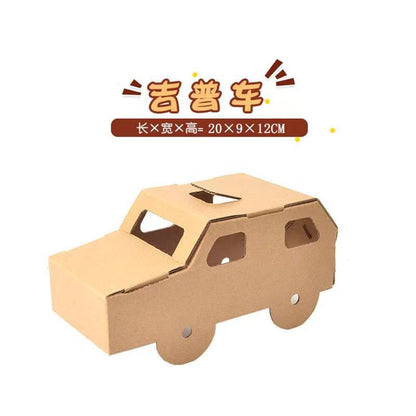 Cardboard Toy Children's Handicraft Creative Cardboard Box Small Car Tank Making Materials Kindergarten Homework Private Domain Group Buying