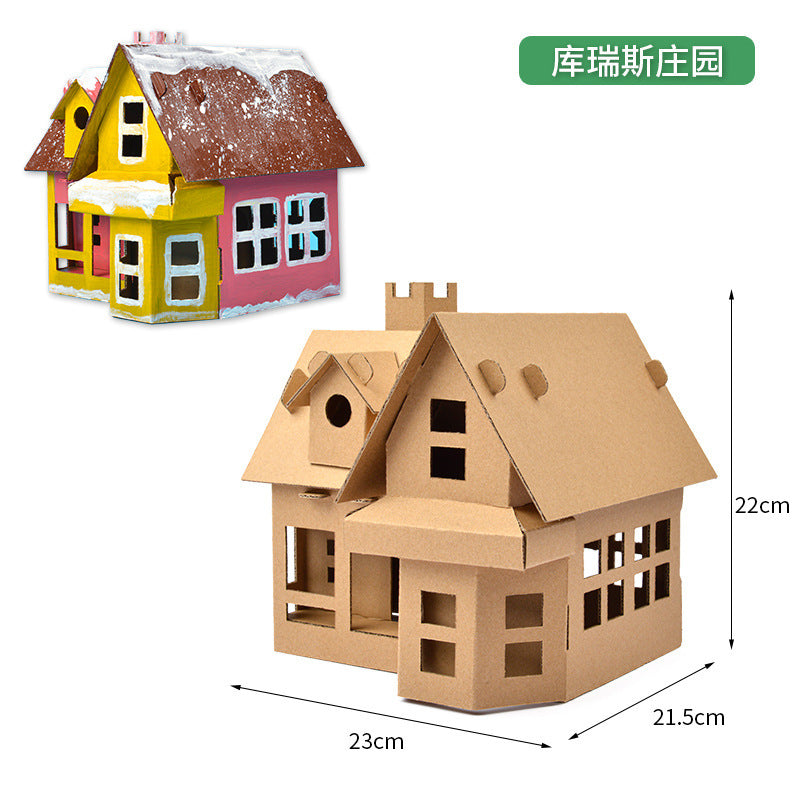 Cardboard Toy Children's Handicraft Creative Cardboard Box Small Car Tank Making Materials Kindergarten Homework Private Domain Group Buying