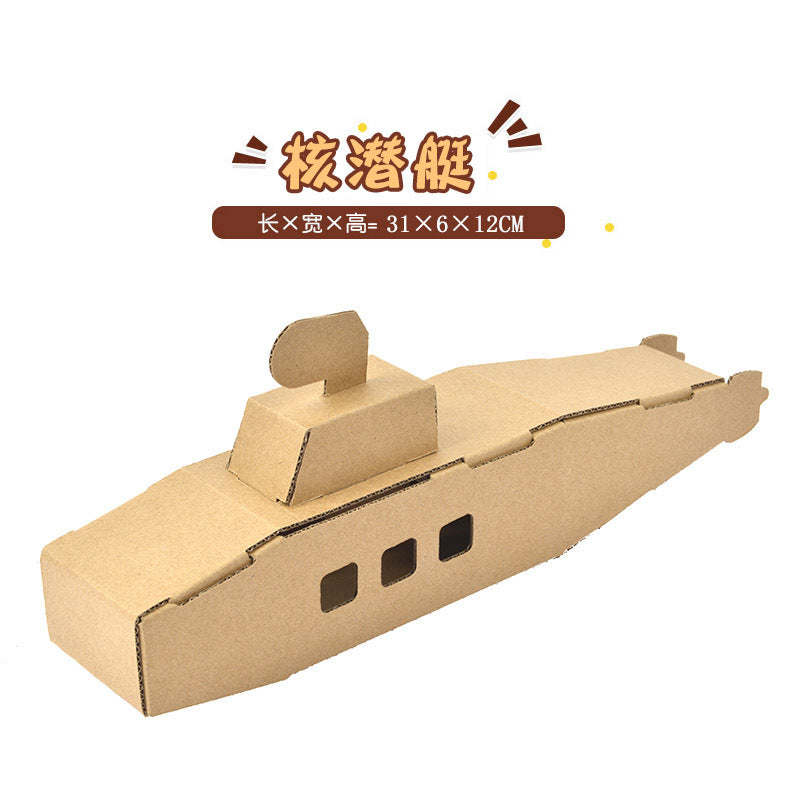 Cardboard Toy Children's Handicraft Creative Cardboard Box Small Car Tank Making Materials Kindergarten Homework Private Domain Group Buying