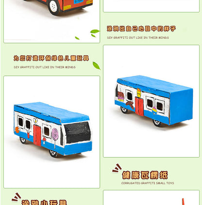 Cardboard Toy Children's Handicraft Creative Cardboard Box Small Car Tank Making Materials Kindergarten Homework Private Domain Group Buying