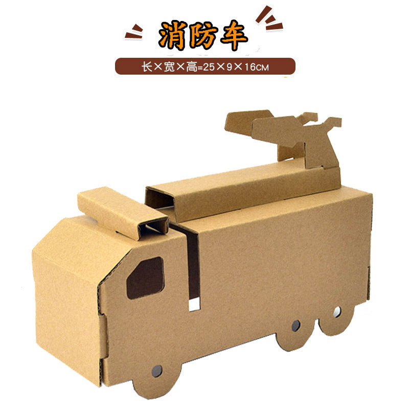 Cardboard Toy Children's Handicraft Creative Cardboard Box Small Car Tank Making Materials Kindergarten Homework Private Domain Group Buying