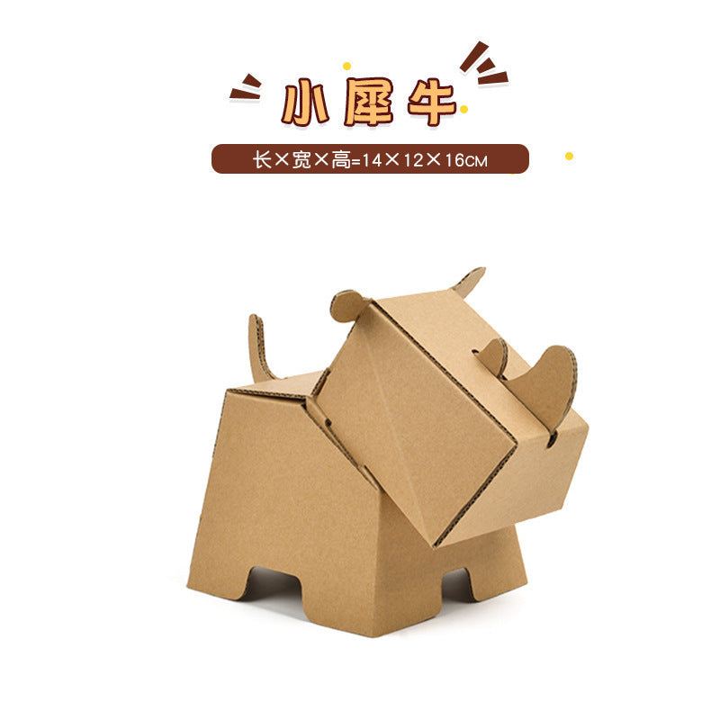 Cardboard Toy Children's Handicraft Creative Cardboard Box Small Car Tank Making Materials Kindergarten Homework Private Domain Group Buying