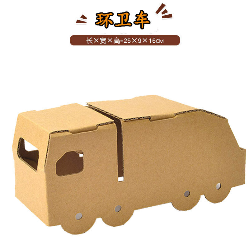 Cardboard Toy Children's Handicraft Creative Cardboard Box Small Car Tank Making Materials Kindergarten Homework Private Domain Group Buying