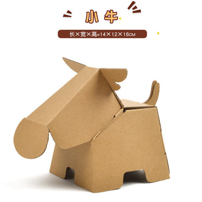Cardboard Toy Children's Handicraft Creative Cardboard Box Small Car Tank Making Materials Kindergarten Homework Private Domain Group Buying