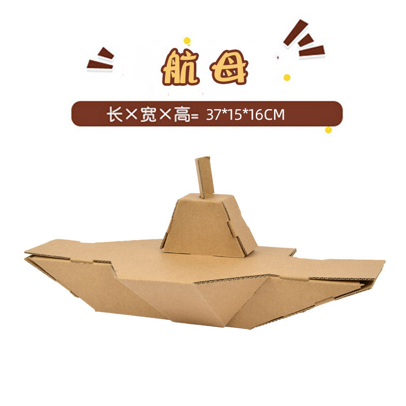 Cardboard Toy Children's Handicraft Creative Cardboard Box Small Car Tank Making Materials Kindergarten Homework Private Domain Group Buying