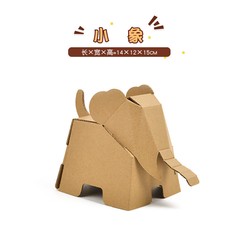 Cardboard Toy Children's Handicraft Creative Cardboard Box Small Car Tank Making Materials Kindergarten Homework Private Domain Group Buying