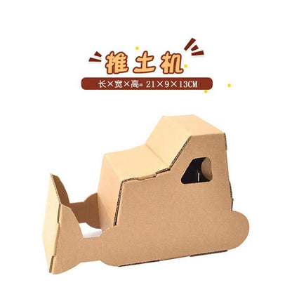 Cardboard Toy Children's Handicraft Creative Cardboard Box Small Car Tank Making Materials Kindergarten Homework Private Domain Group Buying