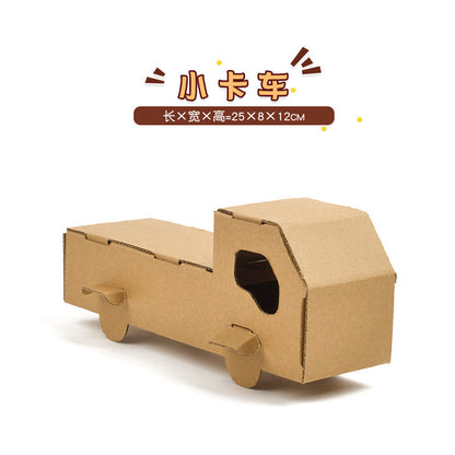 Cardboard Toy Children's Handicraft Creative Cardboard Box Small Car Tank Making Materials Kindergarten Homework Private Domain Group Buying
