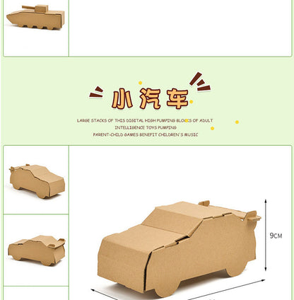 Cardboard Toy Children's Handicraft Creative Cardboard Box Small Car Tank Making Materials Kindergarten Homework Private Domain Group Buying