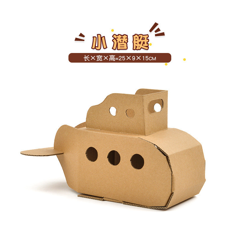 Cardboard Toy Children's Handicraft Creative Cardboard Box Small Car Tank Making Materials Kindergarten Homework Private Domain Group Buying