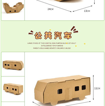Cardboard Toy Children's Handicraft Creative Cardboard Box Small Car Tank Making Materials Kindergarten Homework Private Domain Group Buying