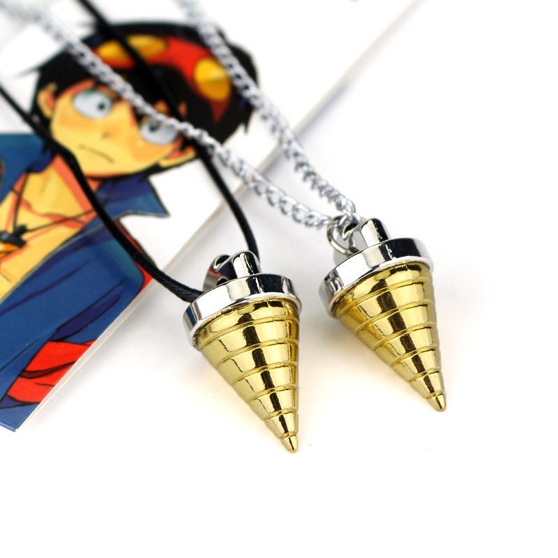 Gurren Lagann Core Drill Necklace / Keychain | Golden Spiral Prop