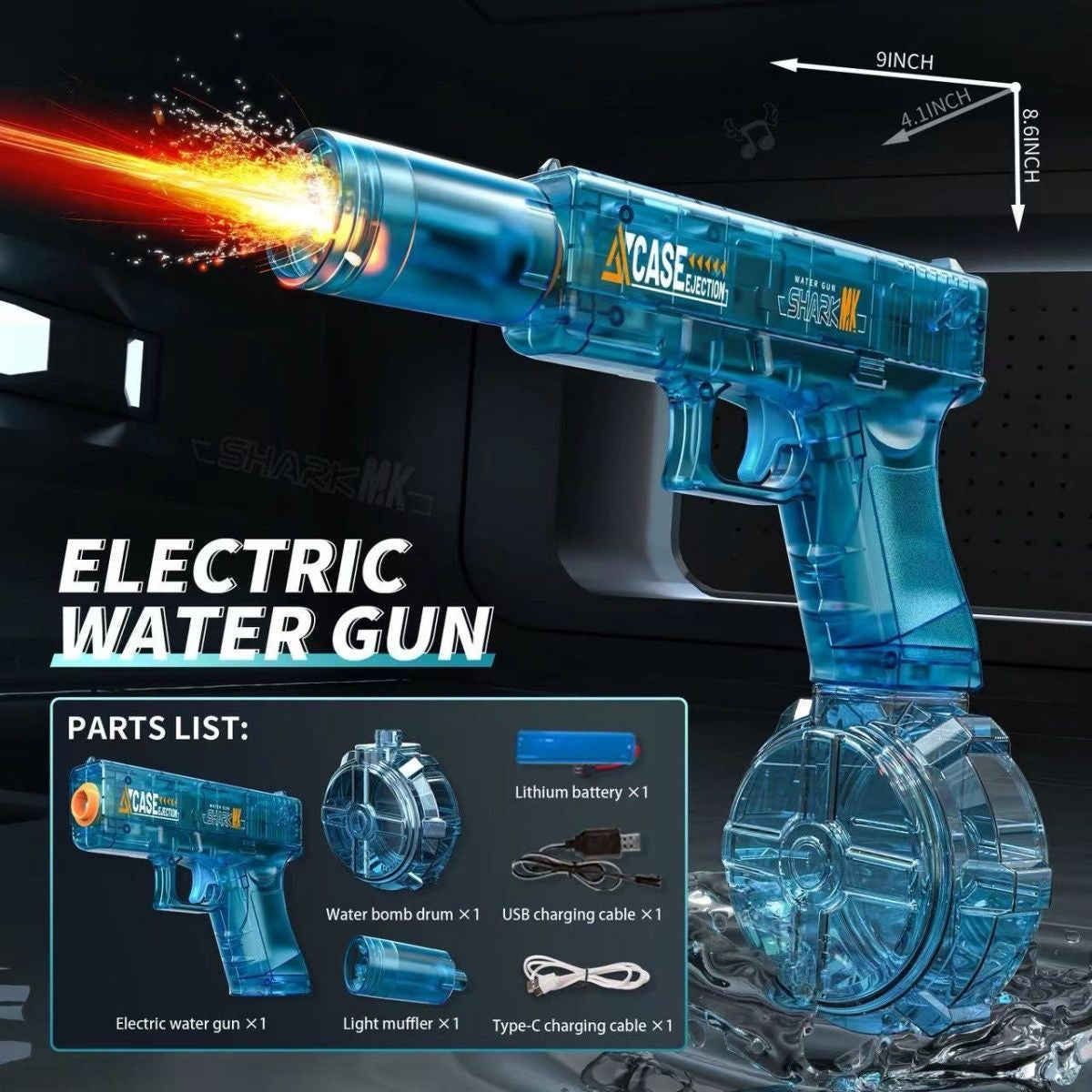 Tactical Electric Water Gun, G18  Shark MK Styles