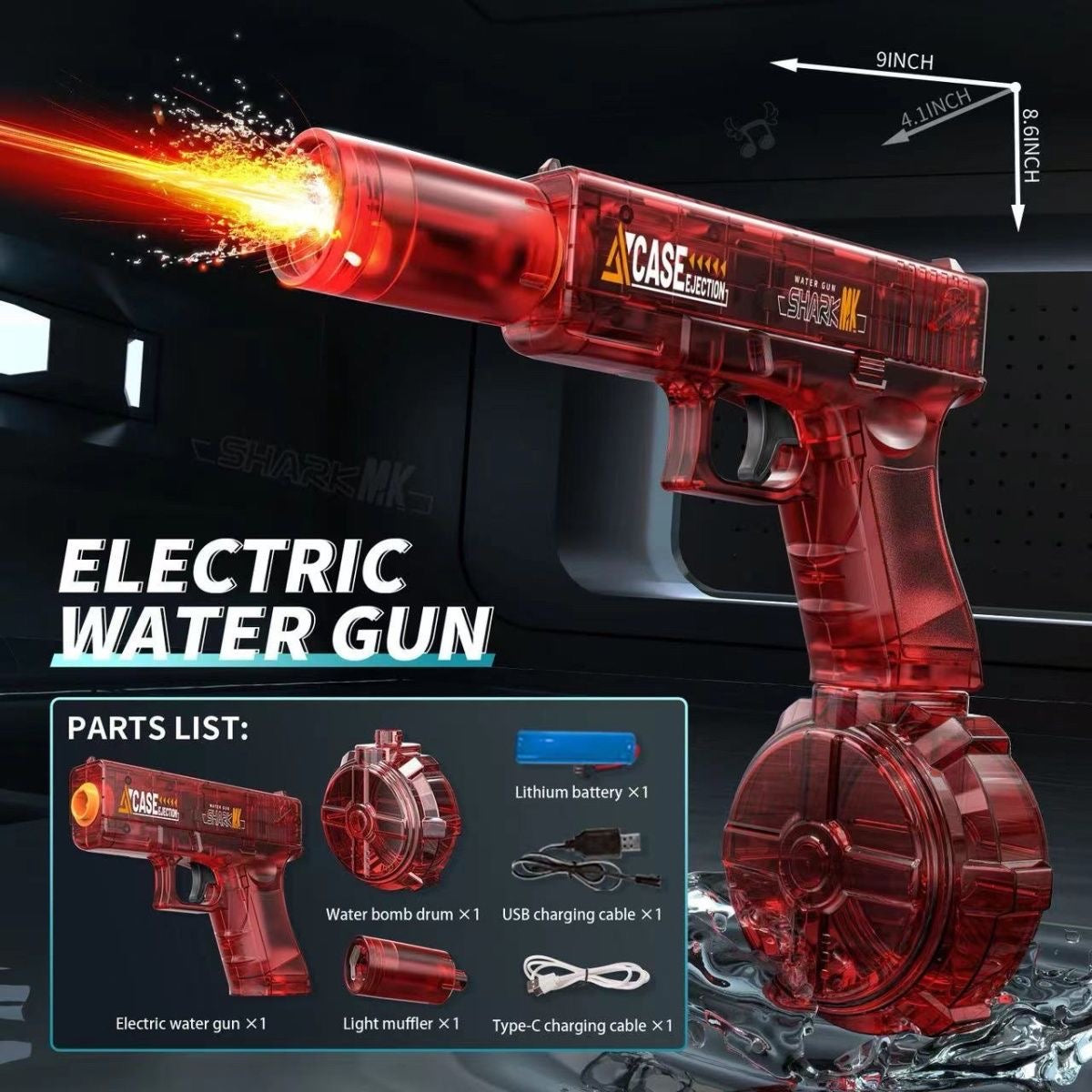 Tactical Electric Water Gun, G18  Shark MK Styles