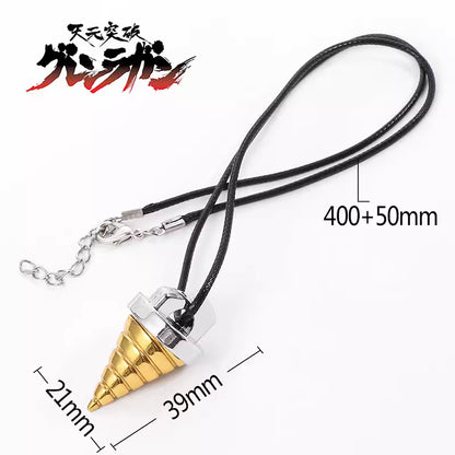 Gurren Lagann Core Drill Necklace / Keychain | Golden Spiral Prop