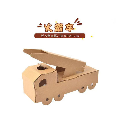 Cardboard Toy Children's Handicraft Creative Cardboard Box Small Car Tank Making Materials Kindergarten Homework Private Domain Group Buying