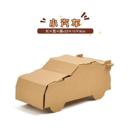 Cardboard Toy Children's Handicraft Creative Cardboard Box Small Car Tank Making Materials Kindergarten Homework Private Domain Group Buying
