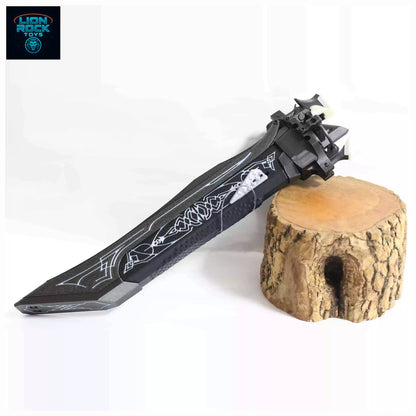 Folding Arm Blade Prop Replica — Engraved Steel-Look Cosplay Sword, Collapsing Mechanism Display Piece