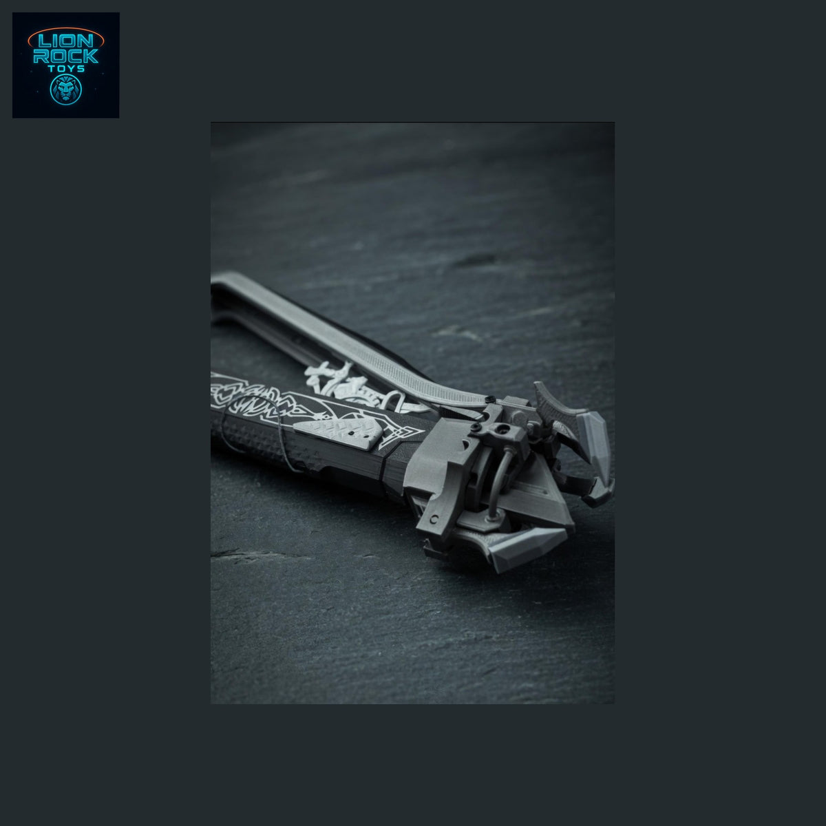 Folding Arm Blade Prop Replica — Engraved Steel-Look Cosplay Sword, Collapsing Mechanism Display Piece