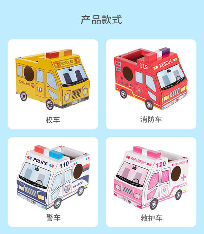 Carton Dinosaur Children's Handmade DIY Carton Car Kindergarten Children Wearable Deformation Toy Airplane Model