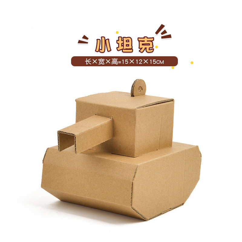 Cardboard Toy Children's Handicraft Creative Cardboard Box Small Car Tank Making Materials Kindergarten Homework Private Domain Group Buying