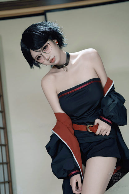 Black and crimson jacket kunoichi cosplay set - photo 4