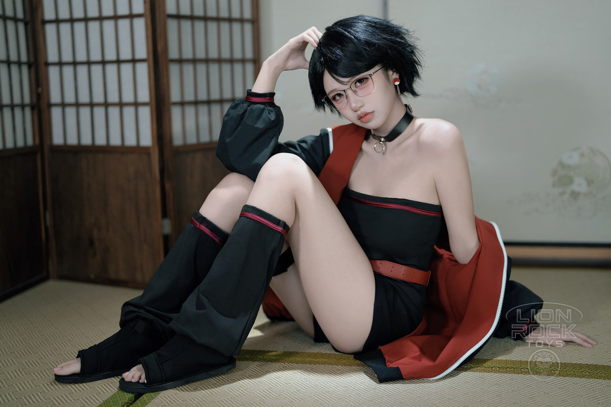 Black and crimson jacket kunoichi cosplay set - photo 6