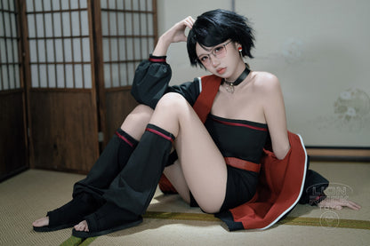 Black and crimson jacket kunoichi cosplay set - photo 6