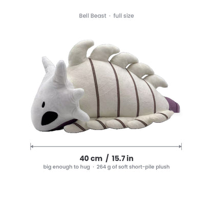 Bell Beast plush size guide, 40 cm long, 264 g