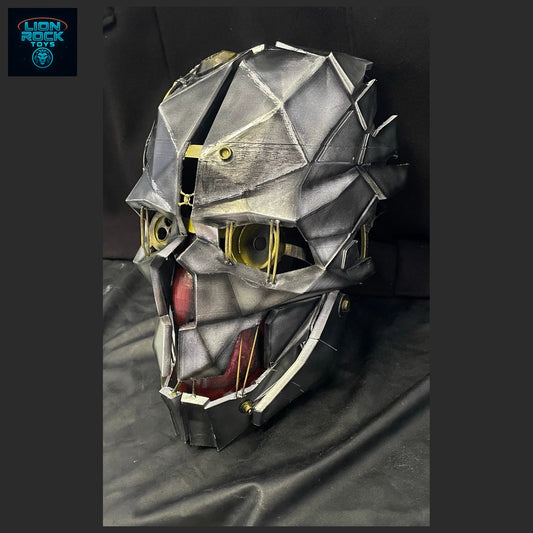 Faceted Plate Assassin Mask — Steampunk Skull Cosplay Helmet, Weathered Metal-Look Wearable Prop