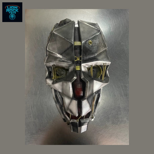 Faceted Plate Assassin Mask — Steampunk Skull Cosplay Helmet, Weathered Metal-Look Wearable Prop