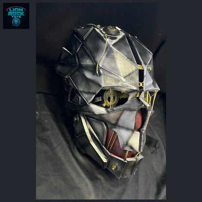 Faceted Plate Assassin Mask — Steampunk Skull Cosplay Helmet, Weathered Metal-Look Wearable Prop