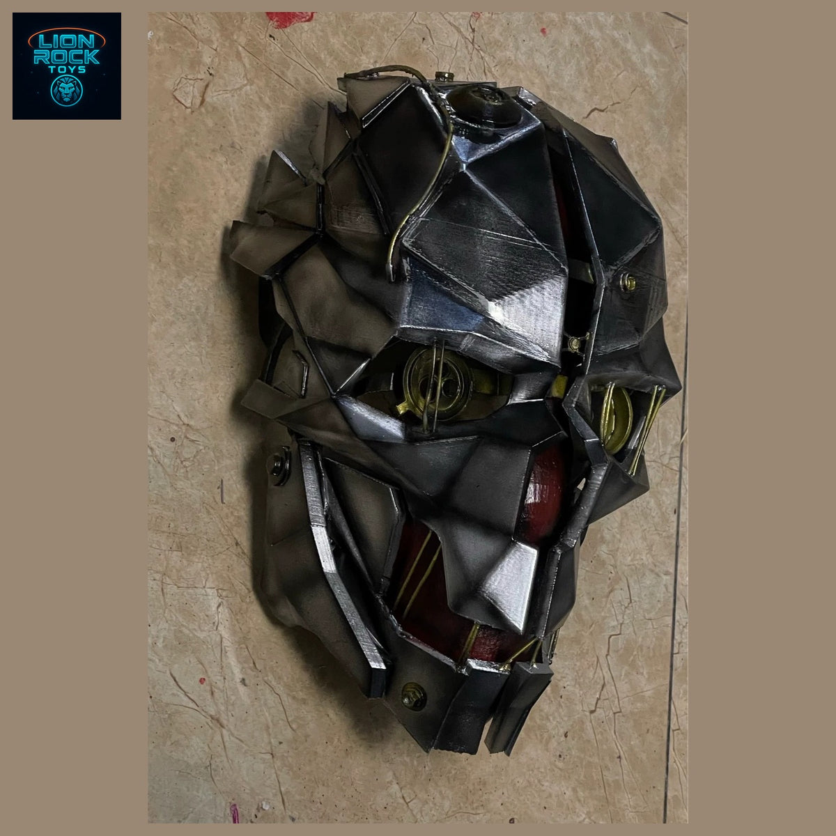 Faceted Plate Assassin Mask — Steampunk Skull Cosplay Helmet, Weathered Metal-Look Wearable Prop