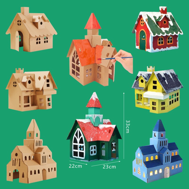 Cardboard Toy Children's Handicraft Creative Cardboard Box Small Car Tank Making Materials Kindergarten Homework Private Domain Group Buying