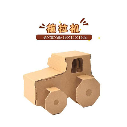 Cardboard Toy Children's Handicraft Creative Cardboard Box Small Car Tank Making Materials Kindergarten Homework Private Domain Group Buying