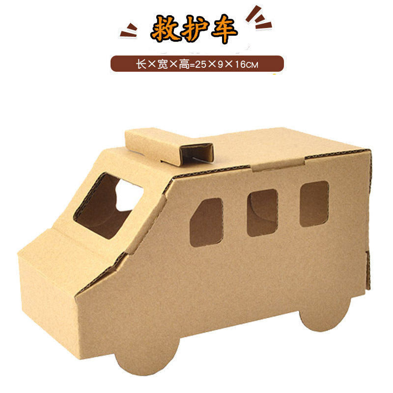 Cardboard Toy Children's Handicraft Creative Cardboard Box Small Car Tank Making Materials Kindergarten Homework Private Domain Group Buying