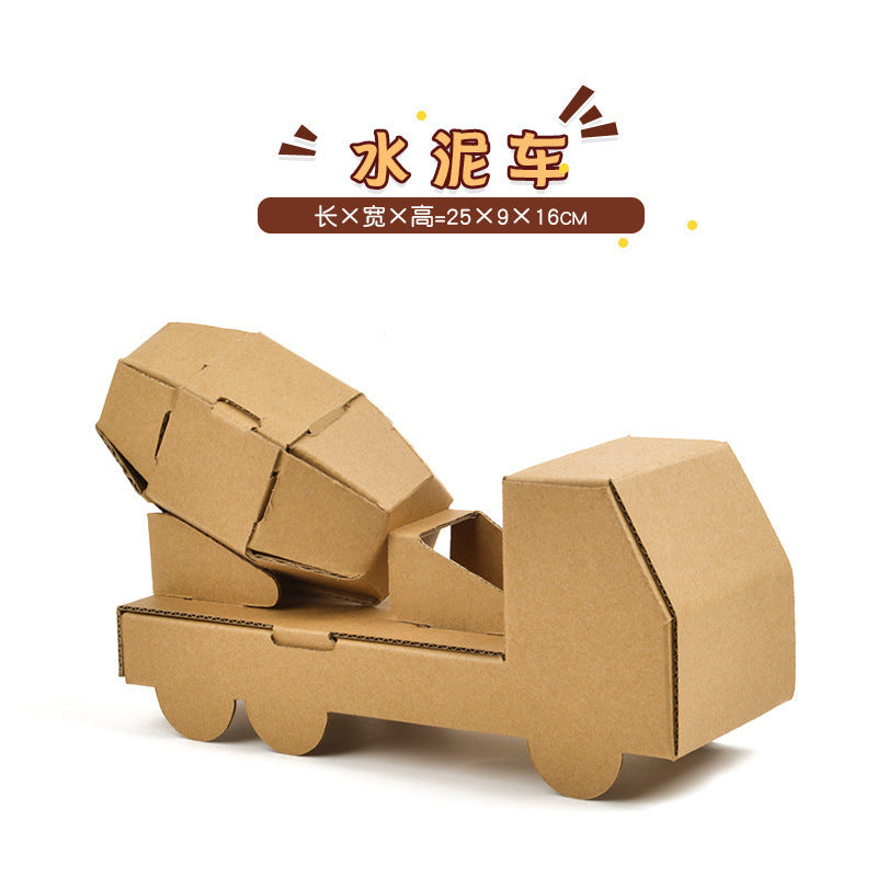 Cardboard Toy Children's Handicraft Creative Cardboard Box Small Car Tank Making Materials Kindergarten Homework Private Domain Group Buying