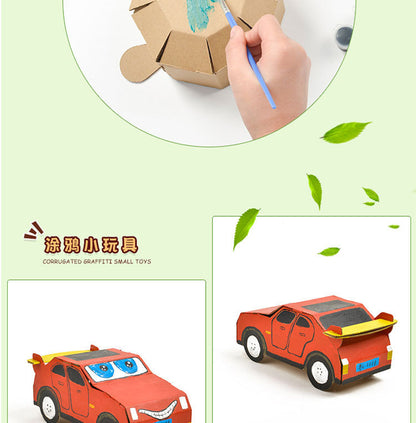 Cardboard Toy Children's Handicraft Creative Cardboard Box Small Car Tank Making Materials Kindergarten Homework Private Domain Group Buying