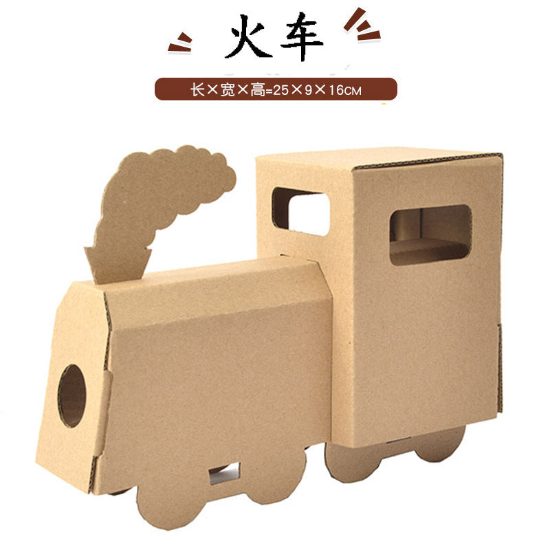 Cardboard Toy Children's Handicraft Creative Cardboard Box Small Car Tank Making Materials Kindergarten Homework Private Domain Group Buying